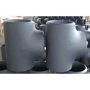 Black Coated Reducing Tee, 6 Inch x 4 Inch, Sch 80